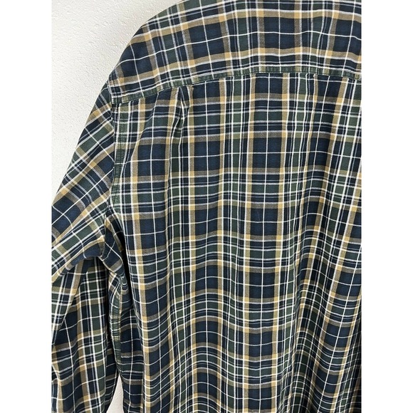 Carhartt 2XL Blue Green Brown Plaid Cotton Long Sleeve Button Down Shirt - Picture 7 of 7